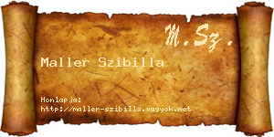 Maller Szibilla névjegykártya